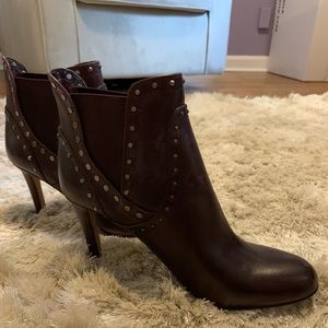 Vince Camuto Brown Leather Angle Boots